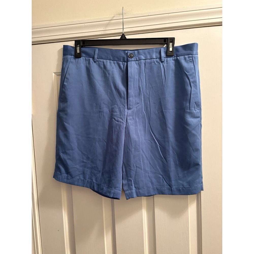 NWT Perry Ellis Portfolio Men's 36 Light Blue Chino Shorts Flat Front Pockets
